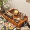 Caixa de Armazenamento para Mesa de Madeira Maciça Caixa de Armazenamento Retro para Perfumes Cosméticos Miudezas Suporte de Armazenamento Bandeja de Chaves para Entrada