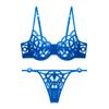 Ropa Interior Sexy Francesa Nueva para Mujeres con Busto Grande, Brasier Push-Up, Conjunto de Brasier Bordado Transpirable Ultradelgado