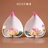 Haoshen Yuliansheng Portaincienso de Cerámica con Forma de Flor de Loto Adorno Flor de Porcelana Hecha a Mano Estilo Chino Sala de Estar Salón Budista Artesanía