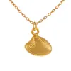 Tendencia de Moda de Invierno Más Vendida Transfronteriza Acero de Titanio Colgante de Estrella de Mar y Concha Cadena para Clavícula Collar Apilado Texturizado para Mujer
