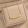 Colar Cruz Arco-Íris Dopamina Strass Sorriso Feminino Moda Luxo Leve Estilo Ins Design de Nicho Clavícula