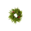 Guirlanda artificial de pinho de Norfolk com pinhas vermelhas e agulhas de pinho, pendente de porta estilo americano para o Natal, lareira, escada, portas, janelas e armários