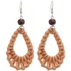 Pendientes Geométricos de Flor de Ratán Estilo Resort de Playa, Pendientes de Lujo Ligero y de Gama Alta, Pendientes Bohemios de Moda y Personalizados