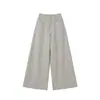 Calça de terno estilo americano retrô, modelagem solta, cintura alta, perna larga, calça casual para mulheres, calça reta de outono, calça versátil de comprimento total