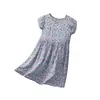 Vestido Floral de Verão para Meninas, Vestido Princesa de Algodão e Seda para Meninas, Vestido Longo Combinando Mãe e Filha de Seda de Gelo