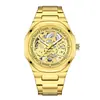 Reloj digital romano de moda con correa de acero y esfera grande para hombre, estilo hueco, no mecánico, para negocios transfronterizos, de comercio exterior