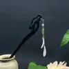 Horquilla Antigua de Imitación de Sándalo de Alta Calidad Broche Elegante para el Cabello Borla de Madera Accesorios para el Cabello Paso a Paso Hanfu Cheongsam