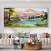Costas contra a Tigela de Tesouro Jinshan Ponto Cruz 2025 Novo Estilo Sala de Estar Pintura de Paisagem Grande Pintura de Montanha e Água
