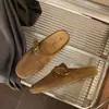 Nuevas Mules de Cuero Suave Estilo Retro Otoño 2026 para Mujer con Cierre de Hebilla, Mules Casuales sin Cordones para Mujer