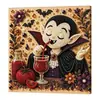 Set de Arte de Pintura de Diamantes DIY de Halloween Transfronterizo con Pegatinas de Perlas, Pintura Decorativa para Colgar en la Pared con Atmósfera Festiva