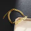 Estilo Hip-Hop Callejero Retro Europeo y Americano Letras Personalizadas de Moda Pulsera de Acero Inoxidable Chapada en Oro Accesorios de Joyería Venta al por Mayor