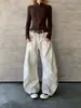 Jeans American Retro Desgastado Lavado Sujo Dirtyfit Scimitar para Homens e Mulheres Design Desconstruído Calças Casuais