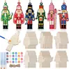 Adornos de Madera Navideños Transfronterizos en Blanco Sin Terminar Rodajas de Madera para DIY Cascanueces Decoraciones Festivas para Graffiti