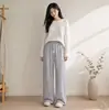 Moda Outono e Inverno Calça de Casa Quente de Lã Estampa de Desenho Animado Calça Feminina Confortável de Perna Reta Pode Ser Usada ao Ar Livre Cintura Elástica Cordão