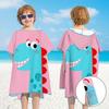 Bata de baño de secado rápido con cremallera para niños, niñas, estudiantes, toalla absorbente para nadar, capa, playa, orilla del mar, bata de baño con capucha