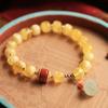 Pulseira Âmbar de Cera de Abelha Natural para Meninas Verão Lótus Jade Senhoras Gema Nicho Contas Contas Pulseira