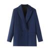 20 Colores Primavera y Otoño Moda Urbana Europea y Americana Traje Casual Urbano Holgado Simple de Dos Botones Chaqueta de Mujer Color Puro