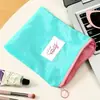 Bolsa de almacenamiento portátil estilo macarrón, bolsa pequeña simple, neceser delgado de bloqueo de color dopamina, monedero y estuche para lápiz labial