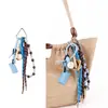 Colgante de Bolsa con Cuentas de Madera Tejido a Mano, Regalo Cultural y Creativo con Temática del Bosque, Accesorio para Uso Diario, Colgante Pequeño para Bolso y Teléfono Móvil