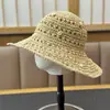 Sombrero de Paja de Ala Ancha 2026 para Mujer Primavera Verano Sombrero de Pescador Calado Sombrero Elegante de Vacaciones Protección Solar Sombrero de Pescador Tejido para la Costa