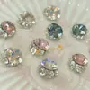 Nueva Lima de Manicura Joyería de Diamantes Lujo Accesible Super Brillante Cristal Rosa Luna Llena Cuadrado Grueso Decoración de Uñas Diamante Bola de Diamantes de Colores