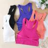 Estilo de chica caliente europeo y americano Sujetador deportivo de yoga fitness de espalda bonita en forma de I sin aro de acero top tubo chaleco ropa interior con pecho envuelto para mujer