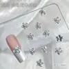 Decoraciones de Pedrería de Circonia Acabado Florido para Uñas Rhinestones de Celebridad de Internet Super Brillantes Acabado Perla Gota de Agua Flor de Cinco Pétalos Mosaico Rhinestones para Uñas Pedrería