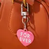 Nuevo Llavero Colgante Etiqueta Pequeña de Texto de un Lado Corazón Fprever Forever Color Caramelo Accesorios en Inglés