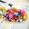 Bolas de Pelo Coloridas Misturadas, Bolas Coloridas de Alta Elasticidade com Glitter Grandes e Pequenas, Bolas de Pelúcia, Acessórios Artesanais DIY, Bolinhas de Pelo Pequenas para Decoração