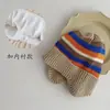 Gorro Pulôver Chapéu Outono e Inverno Chapéu Colorido Quente de Tricô Chapéu Infantil Chapéu de Lã Simples Proteção para Orelhas Estilo Coreano Menina e Menino Bebê