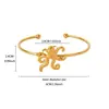 Serie Oceánica Chapado en Oro de 18 Quilates Acero Inoxidable Brazalete Abrible Forma de Estrella de Mar y Concha Estilo Vacacional Pulsera Personalizada Transfronterizo