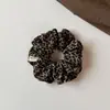 Novedad de principios de otoño, scrunchie vintage con estampado de leopardo, diadema de coleta moderna y casual, diadema para moño, accesorio para el cabello estilo coreano