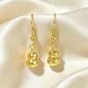 Aretes Pequeños y Elegantes de Calabaza Fu Lu Dorada Lujo Ligero Exquisitos de Nicho de Alta Gama Versátiles Regalo para Novia