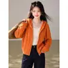 Chaqueta Cardigan de Punto Estilo Coreano para Mujer, Nueva de Principios de Primavera 2026, Ligera, Madura, Cardigan de Punto Superior Naranja