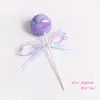 Decoración de Bandera para Pastel de Cumpleaños Tarjeta Insertable Lentejuelas Bola Redonda Paleta de Caramelo Adornos para Hornear Decoración de Mesa de Postres