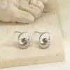 Joyería Romana de Acero de Titanio de Alta Gama con Doble Anillo, Collar, Pulsera y Pendientes Geométricos de Lujo Ligero, Conjunto de Moda para Viajes Diarios para Mujeres