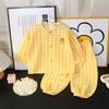 Conjunto de Ropa para el Hogar de Algodón Nube para Niños y Niñas Cárdigan de Verano Dibujos Animados Pijama para Niños Tops Pantalones Conjunto de Dos Piezas Primavera y Otoño