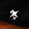 Tarrachas de Orelha Estrela de Quatro Pontas em Prata S925 para Meninas, Brincos Estrela com Design de Nicho, Novo Estilo, Versátil, Elegante, Estilo Executivo de Alta Qualidade