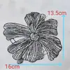 Aplique de Renda Bordada DIY Acabamento de Renda Acessórios Roupa Fio de Peixe Patch de Tecido Branco Vestido de Casamento Solúvel em Água Renda Larga