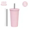 2026 Nuevo Modelo Taza con Popote de Acero Inoxidable de 500ml Taza con Popote para Té de Burbujas 316L Vacío Doble Capa Taza de Agua con Popote