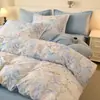 Conjunto de cama de quatro peças de algodão puro, de grau A, seguro para bebês, com toque escovado e forrado com fleece, disponível nas versões A e B, dupla face e espessado para aquecimento extra no inverno
