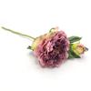Peonía Capilar Simulada de Dos Cabezas Flor Artificial Flor de Seda Artificial Decoración de Boda Hotel Hogar Núcleo de Capullo Artificial Flor Artificial