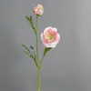 Flor Artificial Impressa em 3D Flor de Lótus Orvalhada Redonda de Duas Pontas Fita Flor de Peônia Flor Artificial de Alto Padrão Decoração para Casa e Casamento Sala de Estar Arte Floral