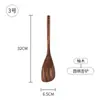 Espátula para Arroz Frito de Teca Espátula Sólida de Madera para Wok Hogareña Resistente a Altas Temperaturas Antiadherente Cuchara Especial de Madera Cuchara Ranurada Pala Utensilios de Cocina