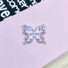 Nuevo accesorio transfronterizo de 34*40 MM con forma de mariposa de cristal con diamantes de imitación en polvo de aleación de color, accesorios para el cabello y ropa, accesorios de bricolaje