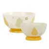 Cerâmica Shunxiang [Tanghulu] Tigela de Arroz Doméstica Estilo Creme Louça Bonita Pratos Tigelas de Sopa Conjunto de Tigela e Prato