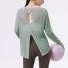 Blusa Delgada Bonita con Protección Solar en la Espalda para Mujer, Top Holgado Profesional para Correr y Deportes, Camiseta de Manga Larga, Ropa para Pilates y Yoga, Otoño