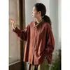 2026 Otoño Invierno Nueva Camisa de Manga de Linterna con Cuello de Encaje a Cuadros Camisa Holgada Oversize de Manga Larga Top Venta al por Mayor