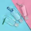 Botella de plástico vacía de 30 ml/50 ml/60 ml botella PETG botella de plástico botella con mosquetón botella abatible botella de muestra para desinfectante de manos