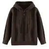 Sudadera de Punto Directa de Fábrica Otoño/Invierno 2026 Nuevo Estilo Holgado de Moda Reductor de Edad Estilo Perezoso Suave Pegajoso Estilo Americano
